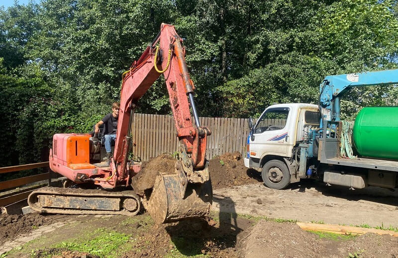 Монтаж газгольдера Спецгаз 6600 л в Рыбном под ключ для частного дома